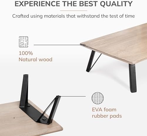 Anji Mountain Monitor Stand for Desk - Desktop Organizer & Laptop Riser, Ergonomic Monitor Riser, Space-Saving, Durable,
