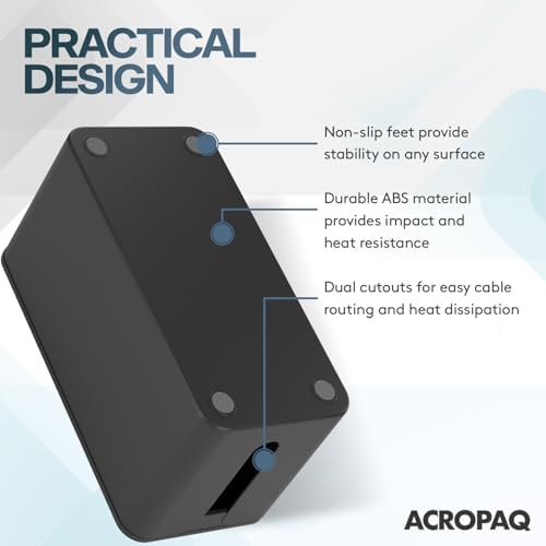 ACROPAQ Cable Box - Large (23.5 x 12 x 11.5 cm), Waterproof, Tangle-Free - Cable Management, Cable Organizer, Cable Box 