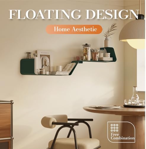 Floating Shelves, Wall Shelf, Set of 3 Mounted Metal Shelves with Unique Design for Wall Storage, Book Shelf, Display Sh