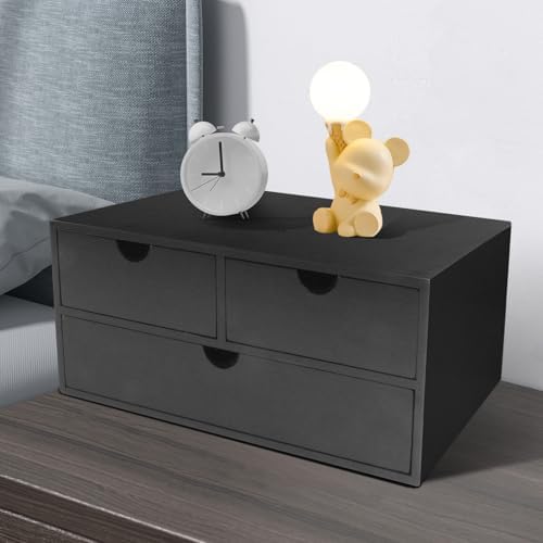Charmewooden Bamboo Desk Organizer With Drawers Countertop Drawers Counter Storage Box Corner Desk Organizer for Home Office No Assembly Required