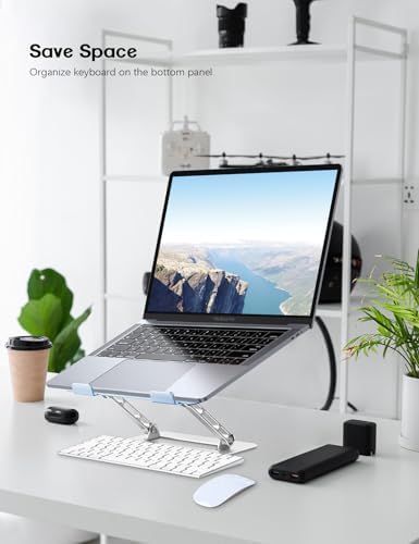 Aoviho Adjustable Laptop Stand for Desk,Portable Laptop Stand Holder and Riser,Foldable Aluminum Notebook Computer Stand