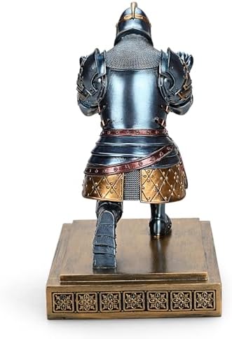 King's Guard Knight Pen Holder with a Letter Opener Desk Organizers Blue