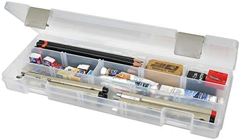 ArtBin 3900AB Solutions Extra Long Box, Art & Craft Organizer with Removable Dividers, [1] Plastic Storage Case, Clear ,