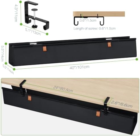 KEEGH Under Desk Cable Management Tray, 40 inch No Drill Cord Organizer