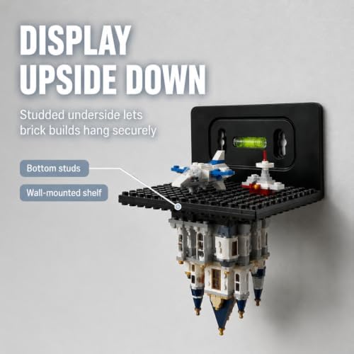 6 PCS Building Blocks Display Shelf Wall Mounted with Built-in Bubble Level, Floating Model Display Stand for Minifigure