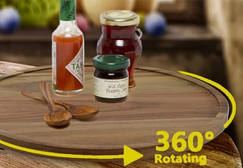 11" Acacia Wood Lazy Susan Organizer Kitchen Turntable for Cabinet Pantry Table Organization,2 Pack