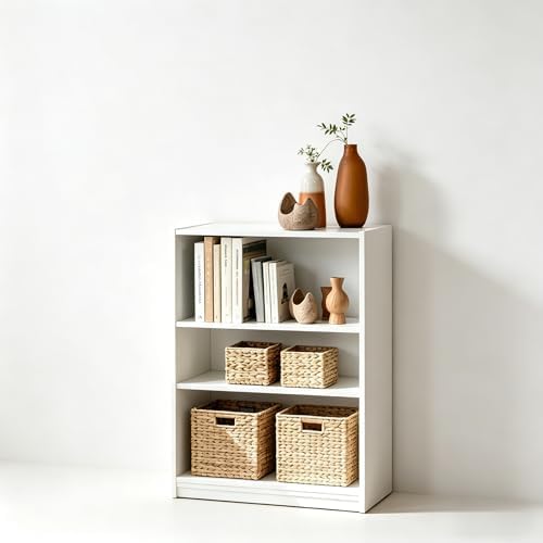 3 Shelf Bookcase, 31.5" H Small Book Shelf for Small Spaces, 3 Tier Bookshelf for Home Office and Dorm, Short Wooden Sto