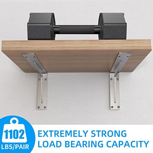 YUMORE Countertop Support Bracket, Heavy Duty 5mm L Bracket, 16x10×2 in