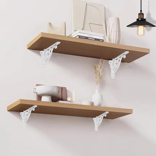 Ornate Decorative Shelf Brackets 12 inch Small Wall Mounted Shelving Bracket 4 Pack White Vintage Shelf Bracket Victoria