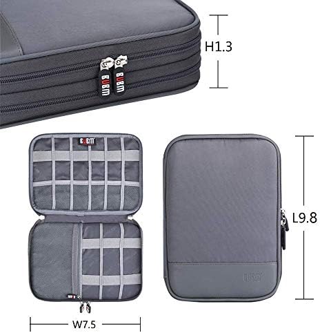 Electronic Cable Organizer Bag - Portable Travel Double Layers Electronic Digital Accessories Storage Pouch Bags for SD 