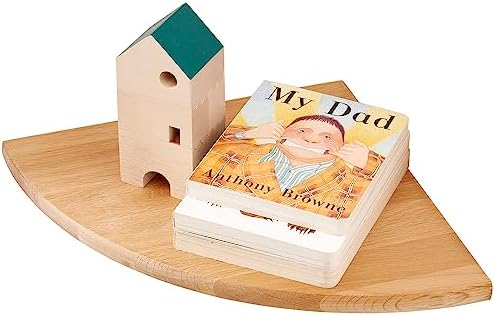 Oak Corner Shelf 9 inches Natural Wood Floating Corner Shelves Round End Wall Mounted Display Shelf Corner Plant Stand f
