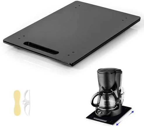 Acrylic Appliance Slider with Rubber Wheels, 9.8" x 14", Black