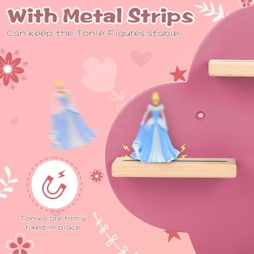 for TonieBox and for Tonie Shelf Cloud, Tonies Storage for 20-35 Tonie Figures Characters, Floating Shelves Magnetic Wal