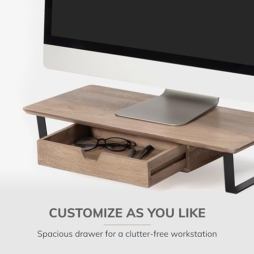Anji Mountain Monitor Stand for Desk - Desktop Organizer & Laptop Riser, Ergonomic Monitor Riser, Space-Saving, Durable,
