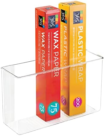 mDesign Plastic Adhesive Mount Storage Organizer Container for Kitchen or Pantry Wall Organization - Space Saving Holder