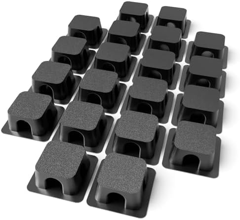 Magnetic Cable Organizer – Desktop Multipurpose Cord Keeper & Cable Management Clip for Home & Office (Black Block 20Pcs