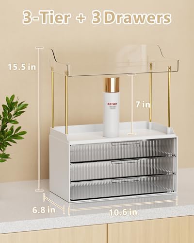 Anylady Bathroom Organizers and Storage, Makeup Organizer (Sturdy Durable Attractive), Ideal for Vanity, Countertop, Cou