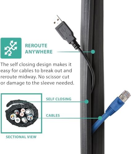 UT Wire UTW-FCW8-BK 8-Feet Expandable Flexi Cable Wrap, Black