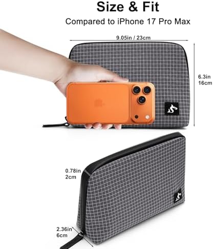 simtoper Electronic Organizer Travel Case – Waterproof Cable Bag for Cord, Charger, Hard Disk, Power Bank – Small Tech S