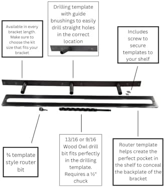 Floating Shelf Brackets - Sheppard Brackets - Easy Install - Heavy Duty (34 inch Build Kit)