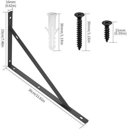 Heavy Duty L Shelf Brackets 8Pcs, Metal Wall Mount Floating Shelf Supports