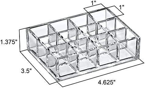 Amazing Abby - Allure - 2-Pack 12-Slot Acrylic Lipstick Organizer, Lipstick Holder, Lip Gloss Holder, Cosmetic Storage D