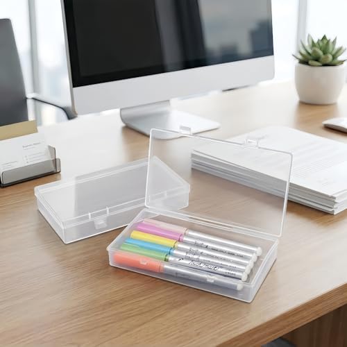 LJY 12 Clear Rectangular Plastic Boxes, 6.1 x 3.3 x 1.2 in for Sewing