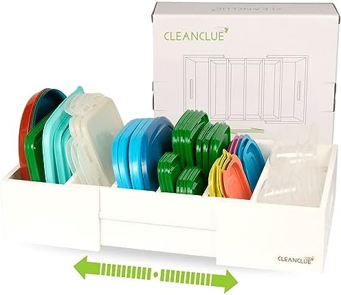 Expandable Bamboo Kitchen Cabinet Organizer for Food Container Lids Holder