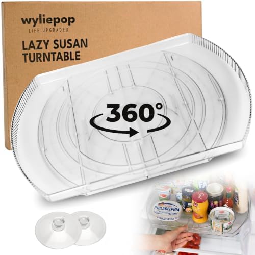 Lazy Susan for Refrigerator - 360° Turntable Refrigerator Organizer and Storage Tray for Fridge, Cabinet & Pantry - Rect