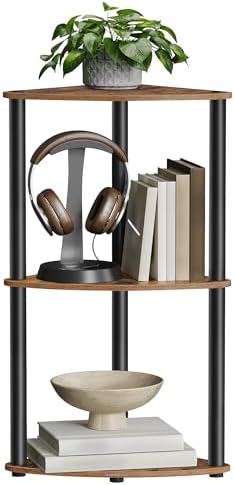 SONGMICS HOME 3-Tier Corner Shelf, Toolless Assembly