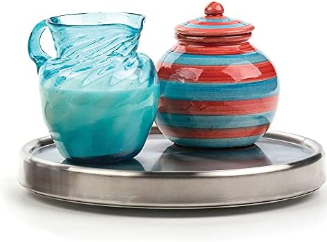 RSVP International Endurance Tool Crock Turntable Lazy Susan, Stainless Steel, 8.25" | Organize Spices & Small Bottles |