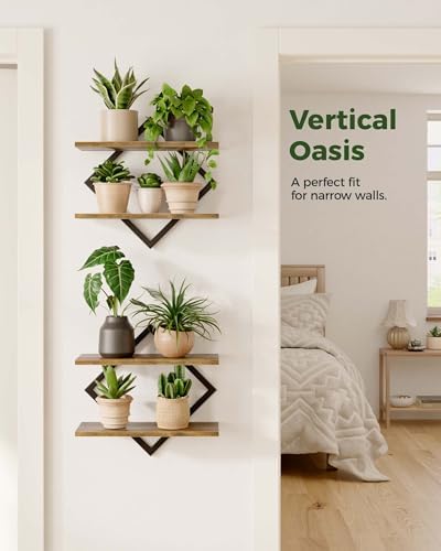 Bamworld Floating Shelves for Wall Planters Indoor Hanging Plant Shelves