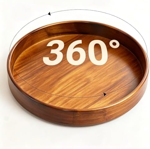 Bamboo Lazy Susan Organizer 12'' Pantry Organizers for Cabinet