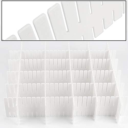ZOENHOU 60 PCS 12.6 x 2.76 Inch White Drawer Dividers, Adjustable Premium Plastic Drawer Divider Organizers for Makeup D