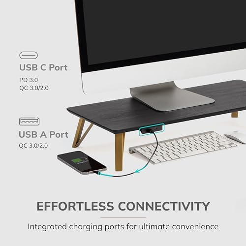 Anji Mountain Monitor Stand for Desk - Desktop Organizer & Laptop Riser, Ergonomic Monitor Riser, Space-Saving, Durable,