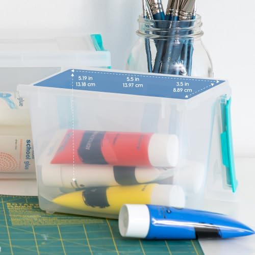 IRIS USA Storage Bins with Lids |Made in USA| 2 Qt Tall - (6-Pack) - Clear