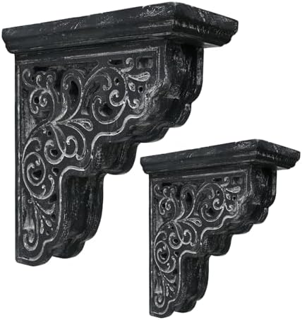 Set of 2 Corbels for Shelves Decorative Shelf Brackets Wood Corbels Farmhouse Shelf Corbels Distressed Decorative Shelf 