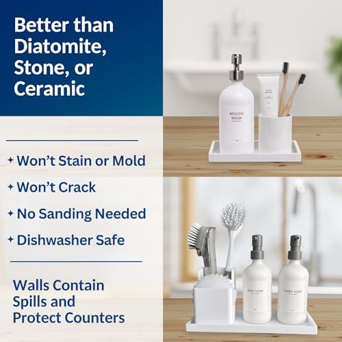 Spacewiser Countertop & Vanity Silicone Tray – 2 PC (11.7" & 7.7") Set