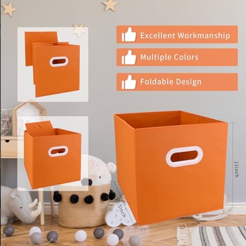 Lourome 11 inch Cube Storage Organizer, 6Color 6 Pack, with Handle