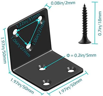 Black Stainless Steel Shelf Bracket,Joint Right Angle Bracket,L Shape Heavy Duty Metal Corner Brace Shelf Supporter for 