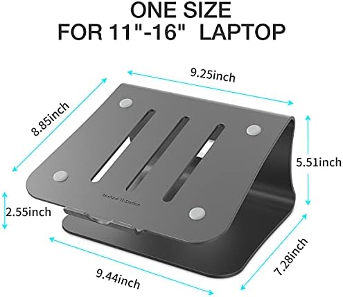 Laptop Stand Aluminum Cooling Computer Stand Holder for Apple MacBook Air Pro 11-16" Laptops (Gray)
