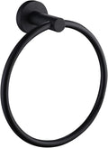 APLusee Matte Black Towel Ring Wall Mounted, Hand Towel Holder for Bathroom, Solid Stainless Steel Round Wall Hanger