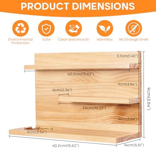Gieanoo for Tonies Shelf 3 Tier Floating Shelf for 48 Characters,Natural
