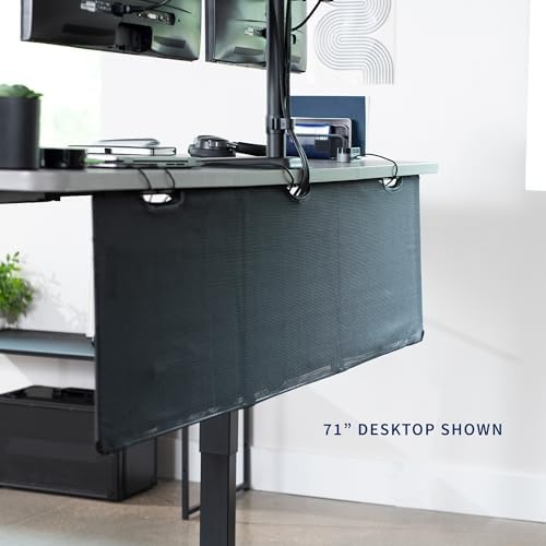 VIVO Black Under Desk 60 in Cable Management Sleeve, DESK-SKIRT-60
