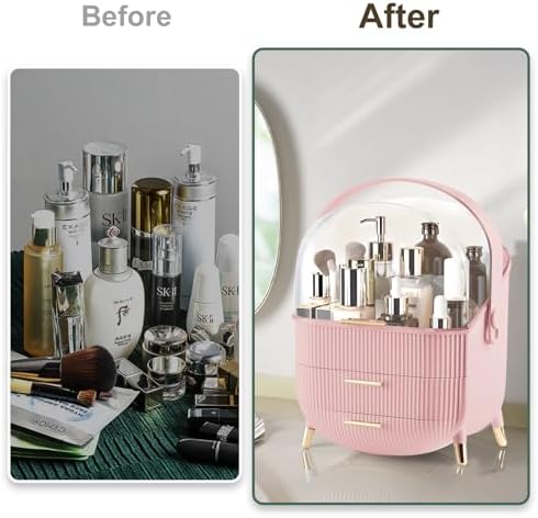 Makeup Organizer for Vanity, Large Capacity Skincare Organizer Countertop