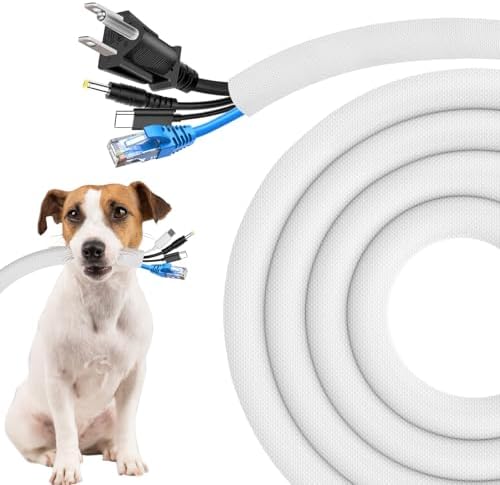 Secbolt Cord Protectors from Pets No Chew, 10FT - 1 Inch, White