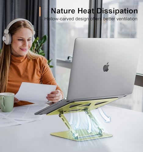Aoviho Laptop Stand for Desk,Adjustable Laptop Stand Holder and Riser,Foldable Aluminum Notebook Computer Stands for Mac