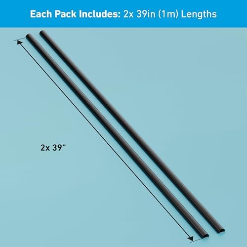D-Line Half Round Cord Hider, Patented Cable Cover, Hide TV Wall Mount Wires, Raceway for Cords, Decorative Wire Covers,