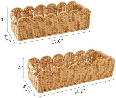 YRMT Toilet Paper Storage Basket Paper Rope Shelf Baskets Set of 2
