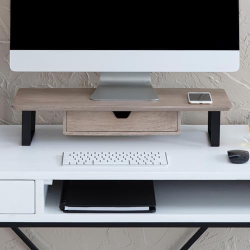 Anji Mountain Monitor Stand for Desk - Desktop Organizer & Laptop Riser, Ergonomic Monitor Riser, Space-Saving, Durable,